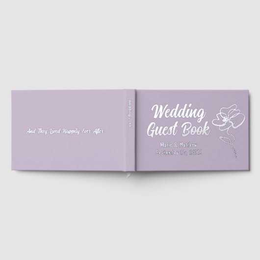 Klassisches Lavendel-Lehrbuch Gästebuch (Voll)