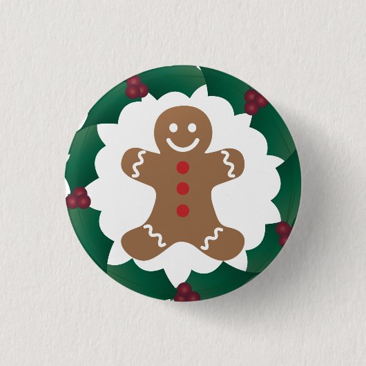 Klassisches Lebkuchen-Mann-Button Button (Vorderseite)