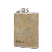 Klassisches Lederlook männlich personalisiert Nr.1 Flachmann (Links)