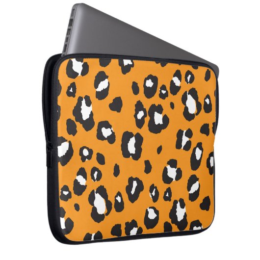 Klassisches Leopard-Druckmuster Laptopschutzhülle (Vorne Rechts)