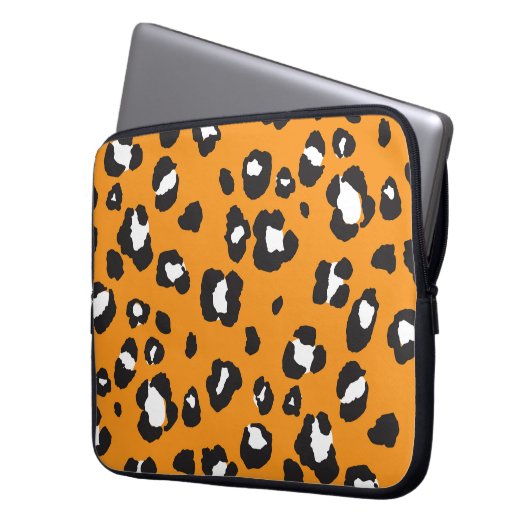 Klassisches Leopard-Druckmuster Laptopschutzhülle (Vorderseite Links)