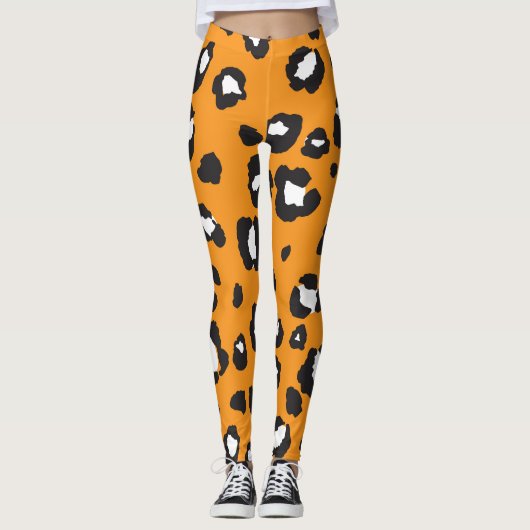Klassisches Leopard-Druckmuster Leggings (Vorderseite)