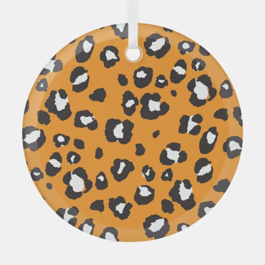 Klassisches Leopard-Druckmuster Ornament Aus Glas (Vorderseite)