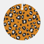 Klassisches Leopard-Druckmuster Ornament Aus Glas (Rückseite)