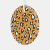 Klassisches Leopard-Druckmuster Ornament Aus Glas (Vorderseite links)