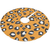 Klassisches Leopard-Druckmuster Polyester Weihnachtsbaumdecke (Schrägansicht)