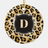 Klassisches Leopardenmuster mit individuellem Mono Keramik Ornament (Vorne)