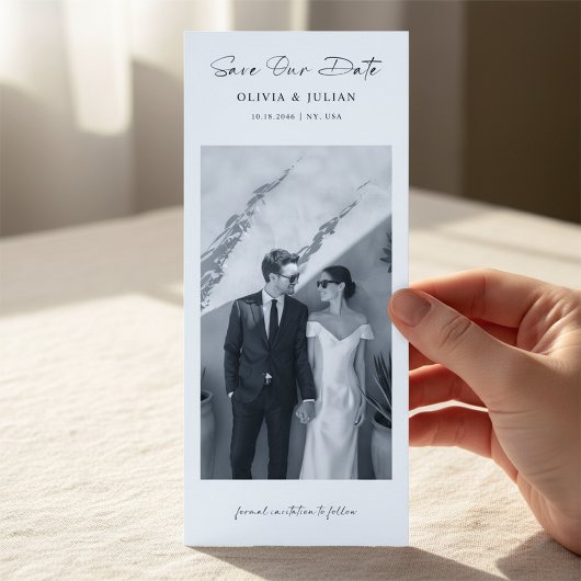 Klassisches Lesezeichen-Foto Save the Date