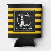 Klassisches Leuchtturmboot oder gelb gestrichener Dosenkühler (Vorderseite)