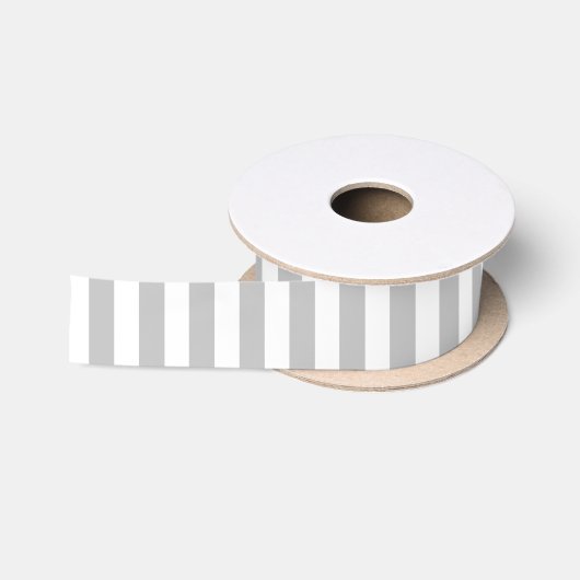 KLASSISCHES LICHT GRAY STRIPED SATINBAND (Spule)