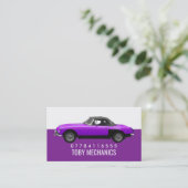 Klassisches Lila Auto, Mechanik Visitenkarte (Stehend Vorderseite)