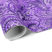 Klassisches lila Paisley-Verpackungs-Papier Geschenkpapier (Rolleneckpunkt)