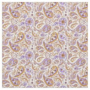 Klassisches Lila- und braunes Vintag Paisley-Muste Stoff