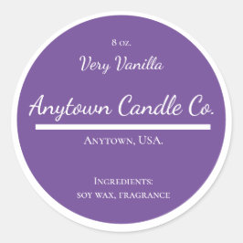 Klassisches Lila und weißes Candle Jar Label Runder Aufkleber