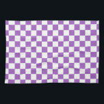 Klassisches Lila und weißes Muster Geschirrtuch<br><div class="desc">Lila und weißes kariertes Muster. Einfache geometrische Formen. Minimalistisches Design.</div>