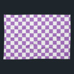 Klassisches Lila und weißes Muster Geschirrtuch<br><div class="desc">Lila und weißes kariertes Muster. Einfache geometrische Formen. Minimalistisches Design.</div>