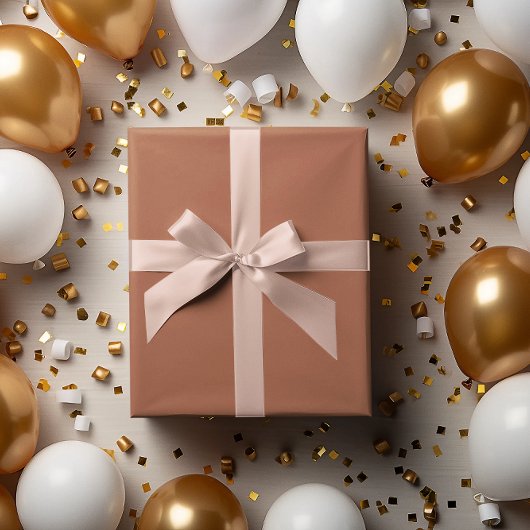 Klassisches Lochstück Terracotta Brown Wrapping Pa Geschenkpapier