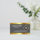 Klassisches Logo auf goldfarbenem Gradientenkreis Visitenkarte (Stehend Vorderseite)