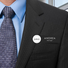 Klassisches Logo für den Kreis "Schwarz/Weiß" Namensschild