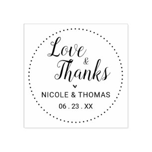 Klassisches Love & Thanks Hochzeitsgeschenk Gummistempel
