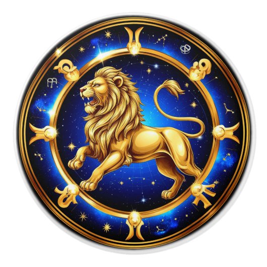 ♌Klassisches Löwe-Sternzeichen-Symbol ♌ Keramikknauf (Vorderseite)