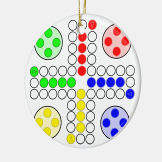 Klassisches Ludo-Brettspiel Keramikornament