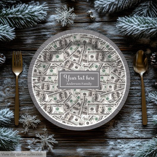Klassisches lustiges Geschenk-Dollar-Muster person Pappteller