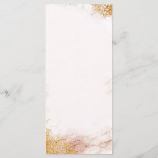 Klassisches Luxe Marble Wedding Menu Programm (Rückseite)