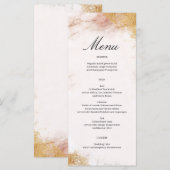 Klassisches Luxe Marble Wedding Menu Programm (Vorne/Hinten)