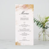 Klassisches Luxe Marble Wedding Menu Programm (Stehend Vorderseite)