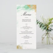 Klassisches Luxe Marble Wedding Menu Programm (Stehend Vorderseite)
