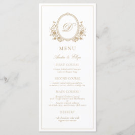 Klassisches Luxe Wappen Monogram Wedding Menu Menükarte