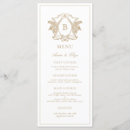 Klassisches Luxe Wappen Monogram Wedding Menu Menükarte