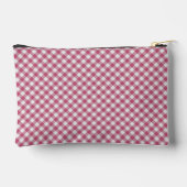 Klassisches Magenta-Rot-Pink-Gingham-Karo-Muster Zubehörtasche (Rückseite)