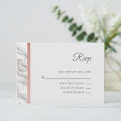 Klassisches Marble Rose Gold Foil UAWG Menu Hochze RSVP Karte (Stehend Vorderseite)
