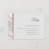 Klassisches Marble Rose Gold Foil UAWG Menu Hochze RSVP Karte (Vorne/Hinten)