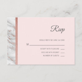 Klassisches Marble Rose Gold Foil UAWG Menu Hochze RSVP Karte