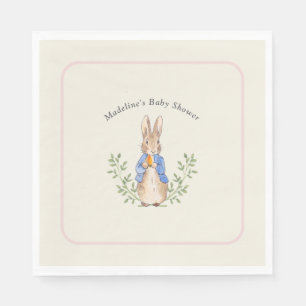 Klassisches Märchen-Häschen Rosa Vintage-Baby-Part Serviette