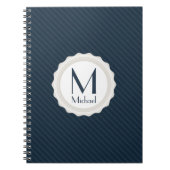 Klassisches Marine-Blau Button-gestreift - Notizblock (Vorderseite)