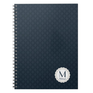 Klassisches Marine-Blau-personalisiertes Monogramm Notizblock