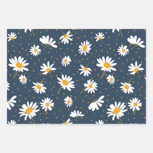 Klassisches Marineblach-Muster Geschenkpapier Set (Vorderseite 3)