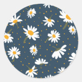 Klassisches Marineblach-Muster Runder Aufkleber (Vorderseite)