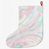 Klassisches marmoriertes abstraktes Design Großer Weihnachtsstrumpf (Rückseite)