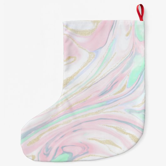 Klassisches marmoriertes abstraktes Design Großer Weihnachtsstrumpf (Rückseite)