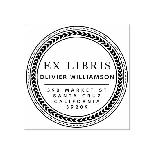 Klassisches Maskuline Frame Ex Libris Buchzeichen Gummistempel (Prägung)