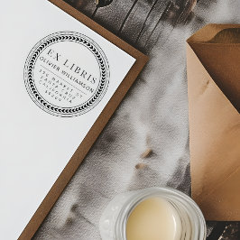 Klassisches Maskuline Frame Ex Libris Buchzeichen Gummistempel