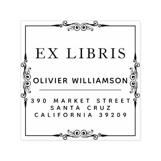 Klassisches Maskuline Frame Ex Libris Buchzeichen Permastempel (Design)