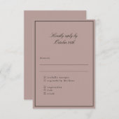 Klassisches Mauve Script RSVP Karte (Vorne/Hinten)