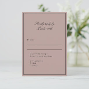 Klassisches Mauve Script RSVP Karte