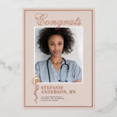 Klassisches medizinisches Nursing-Foto Foil Abschl Folieneinladung (Vorderseite)